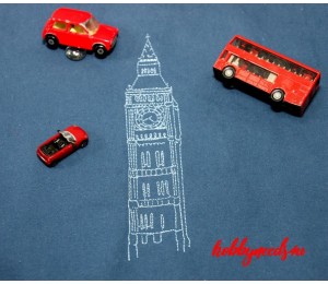 Stickserie - London Line Art inkl. Anhänger & Tasche ITH